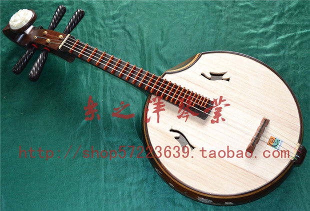 雞翅木貝雕中阮